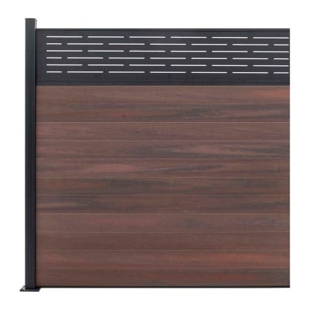 Jewett Cameron Companies Lattice Top 6'W x 6'H Black Rose Aluminum/Composite Horizontal Fence Adder Section - SURFACE MT EF LS1226